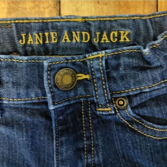 Janie and Jack Jeans size 4 boys grey cuff adjustable waist - Picture 2 of 8